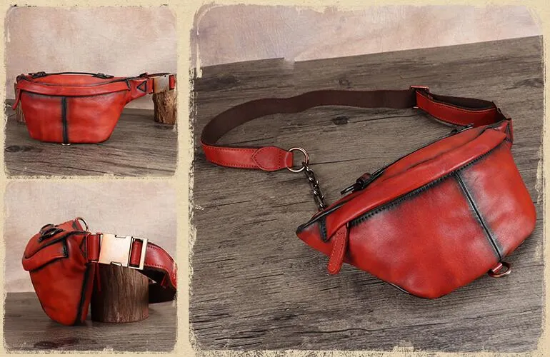 Fashion Womens Leather Chest Bag Sling Pack For Women