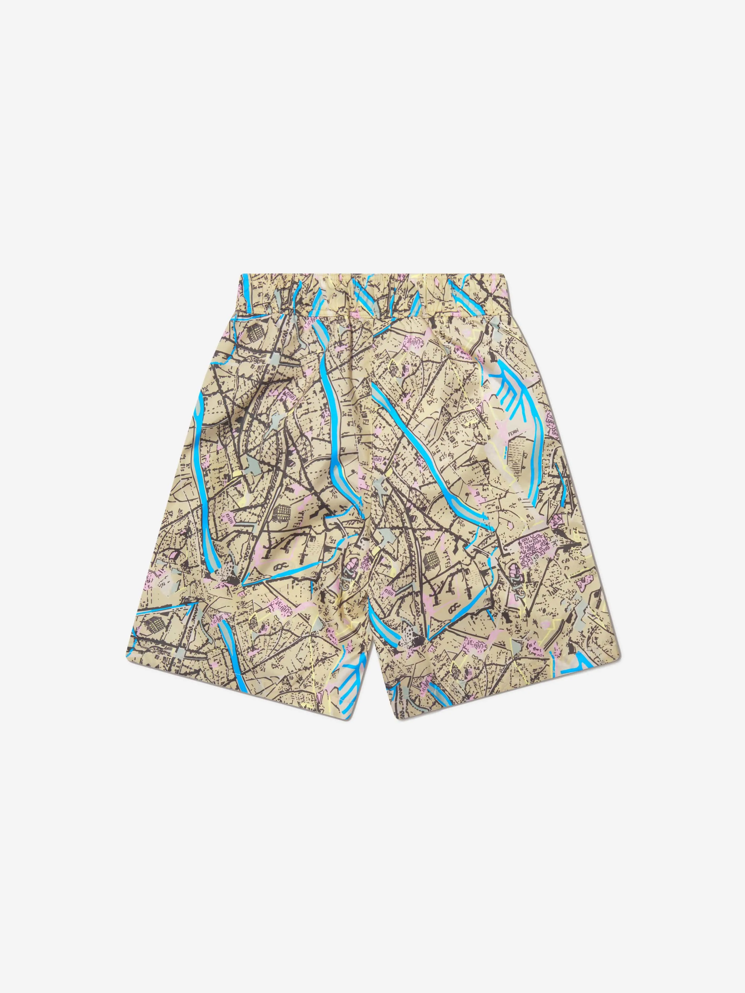 Fendi Boys Map Print Swim Shorts