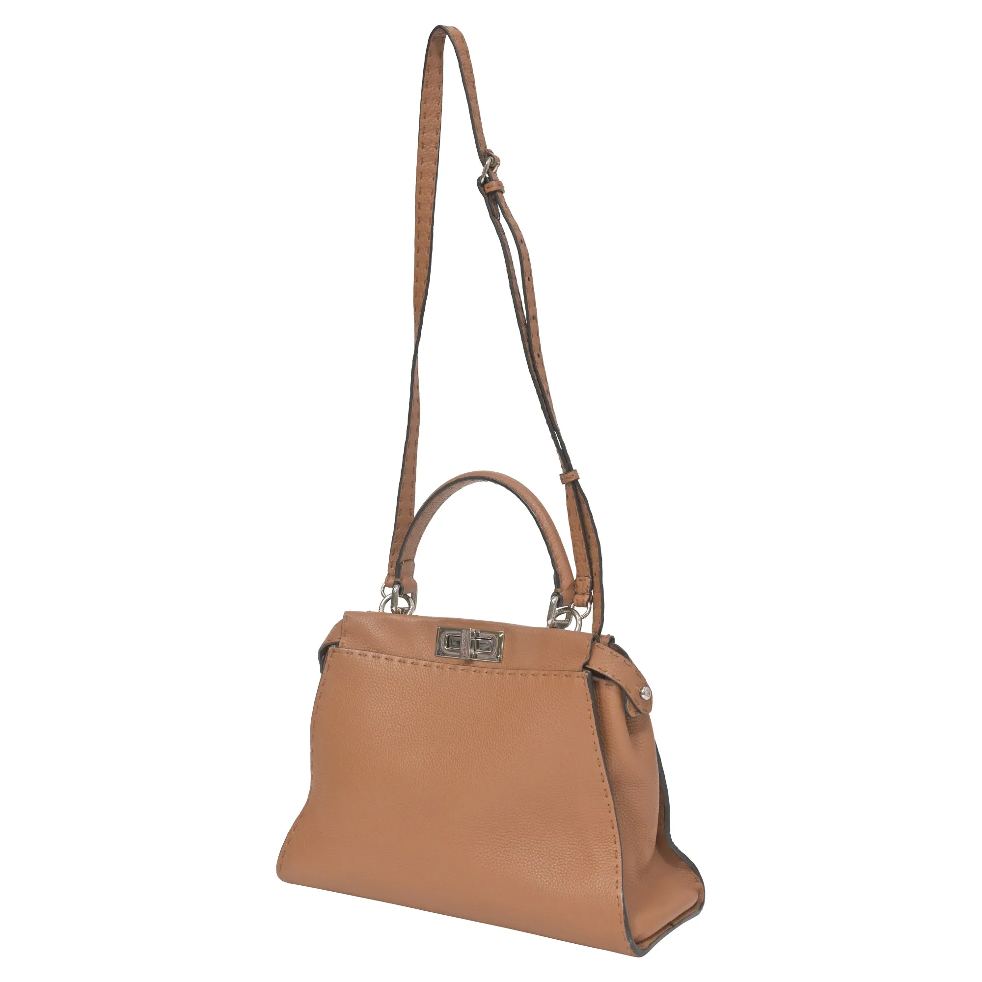 Fendi Peekaboo Handbag in Brown Leather