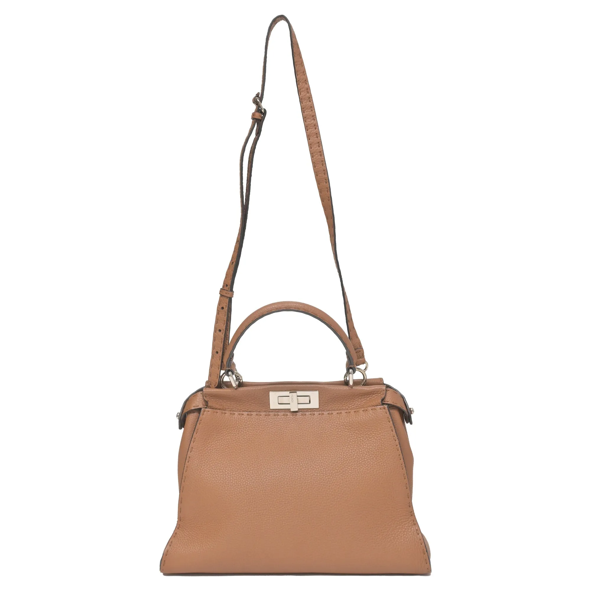 Fendi Peekaboo Handbag in Brown Leather