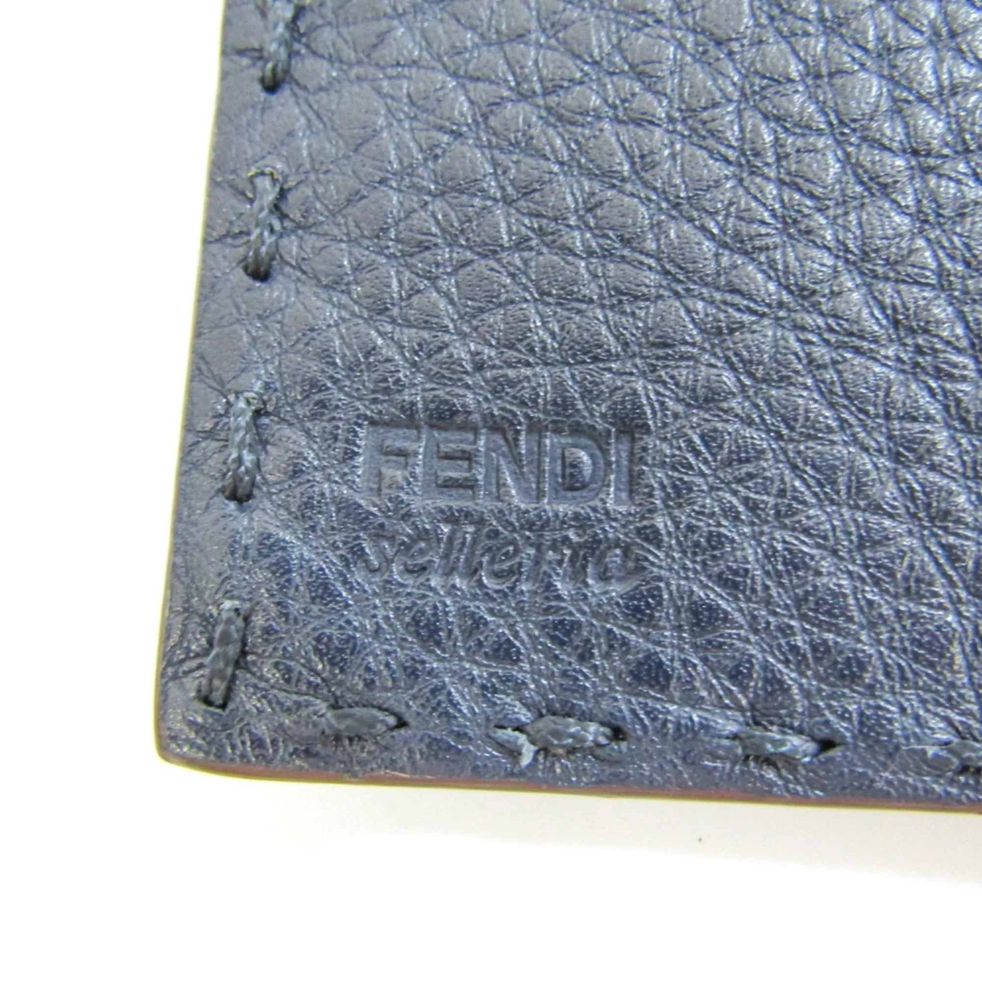 FENDI Selleria 8M3030 Men,Women Leather Long Wallet [tri-fold] Navy