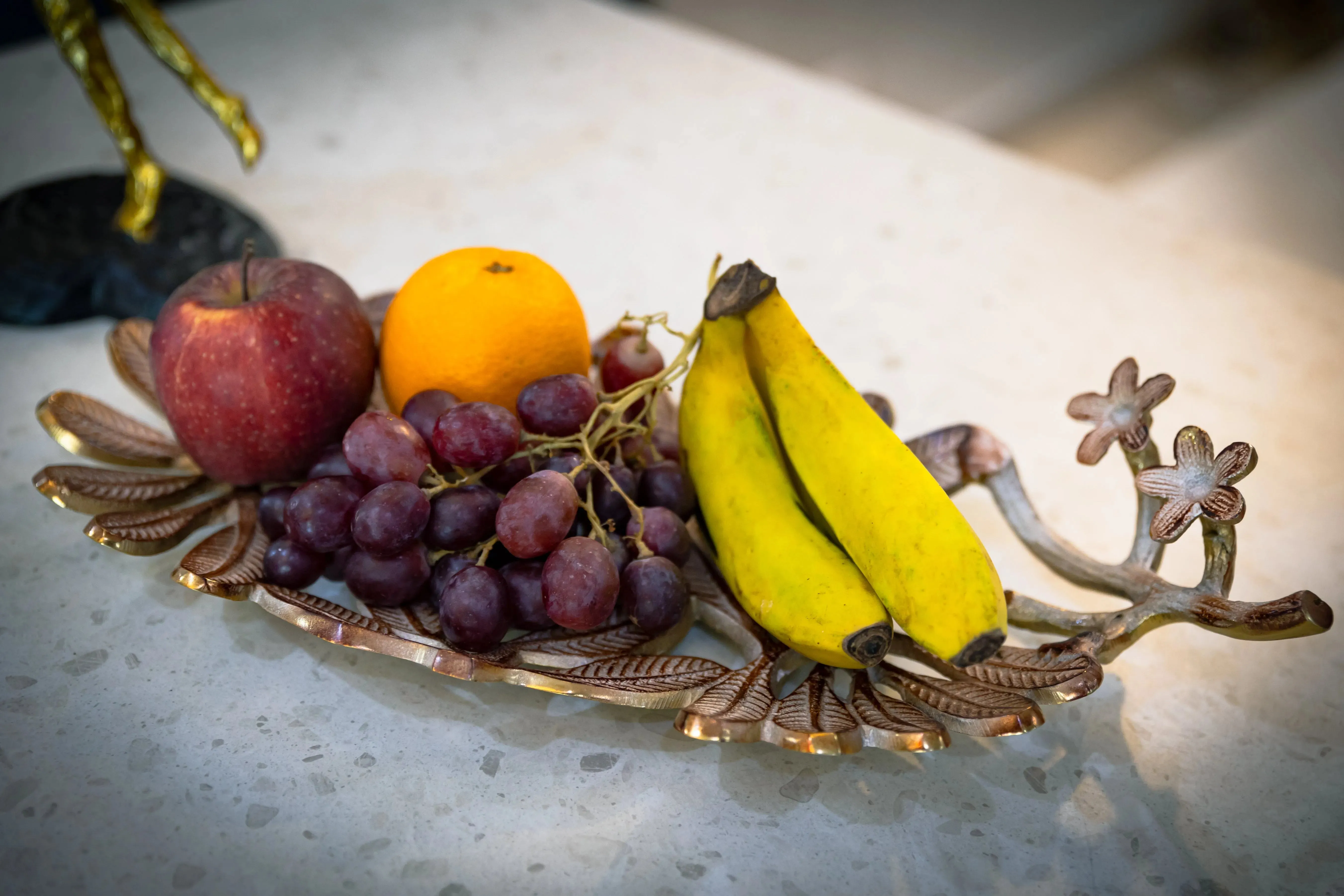 Floral Metal Multipurpose Décor Platter