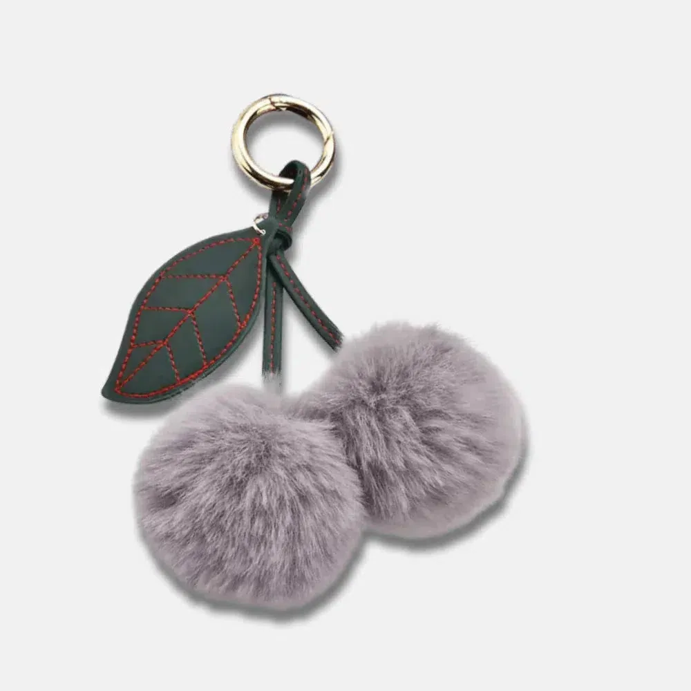 Fluffy Cherry – Playful fuzzy cherry design – Bag charm