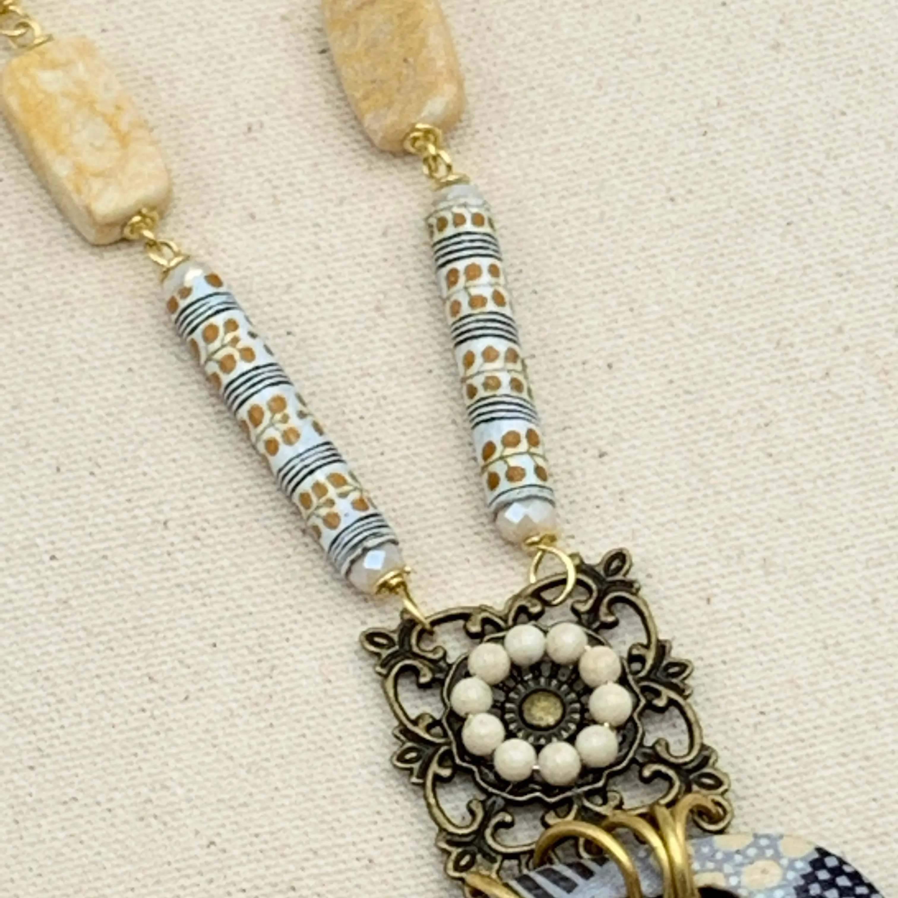 Folk Art Fortune Pendant Necklace