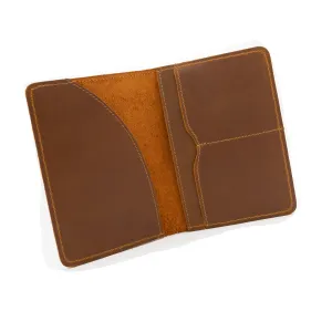 Genuine Leather Passport Holder Brown