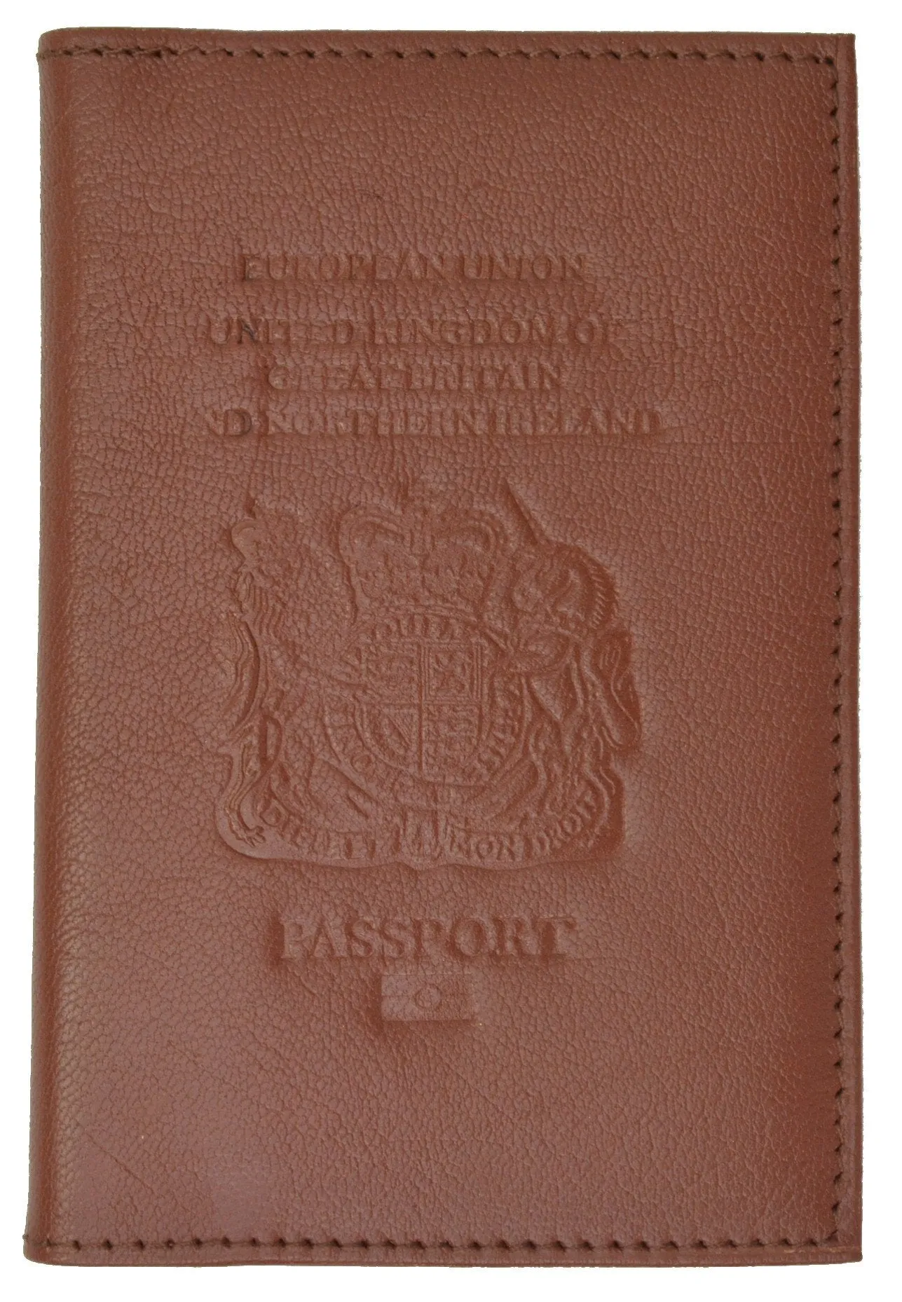 Genuine Leather Passport Wallet, Cover, Holder with British Emblem Embossed for International Travel 151 BLIND UK