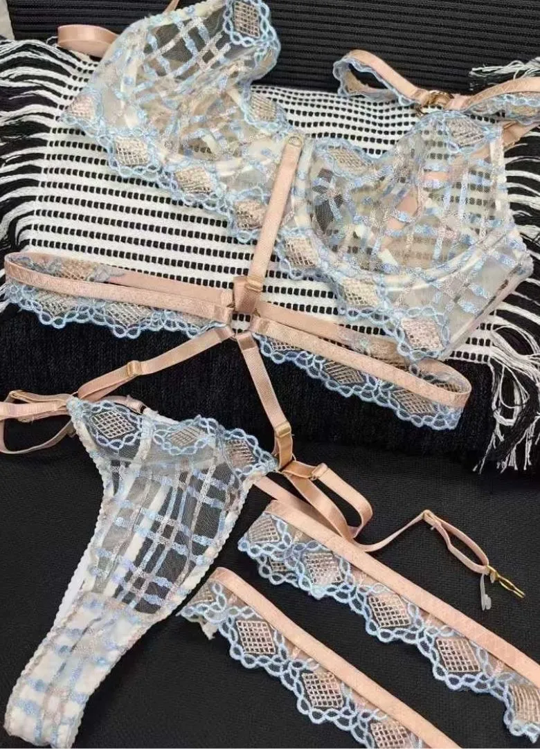 Gingham Whisper Lingerie Set