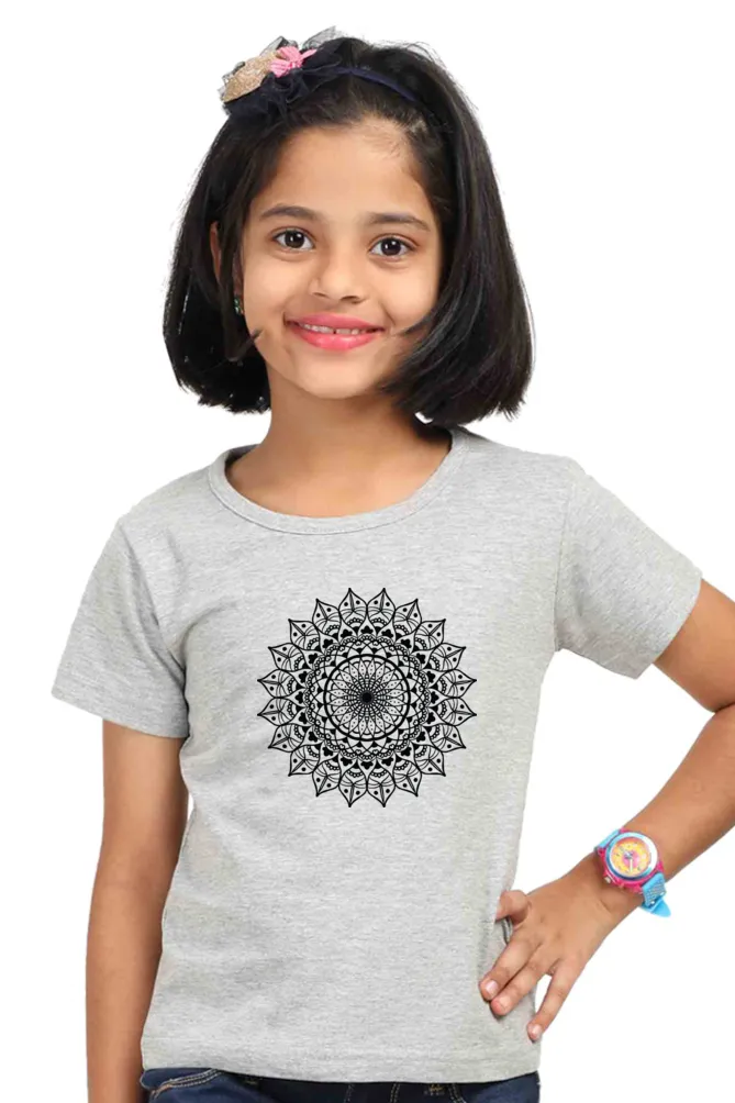 Girls’ Classic Tee with Artistic Mandala Design