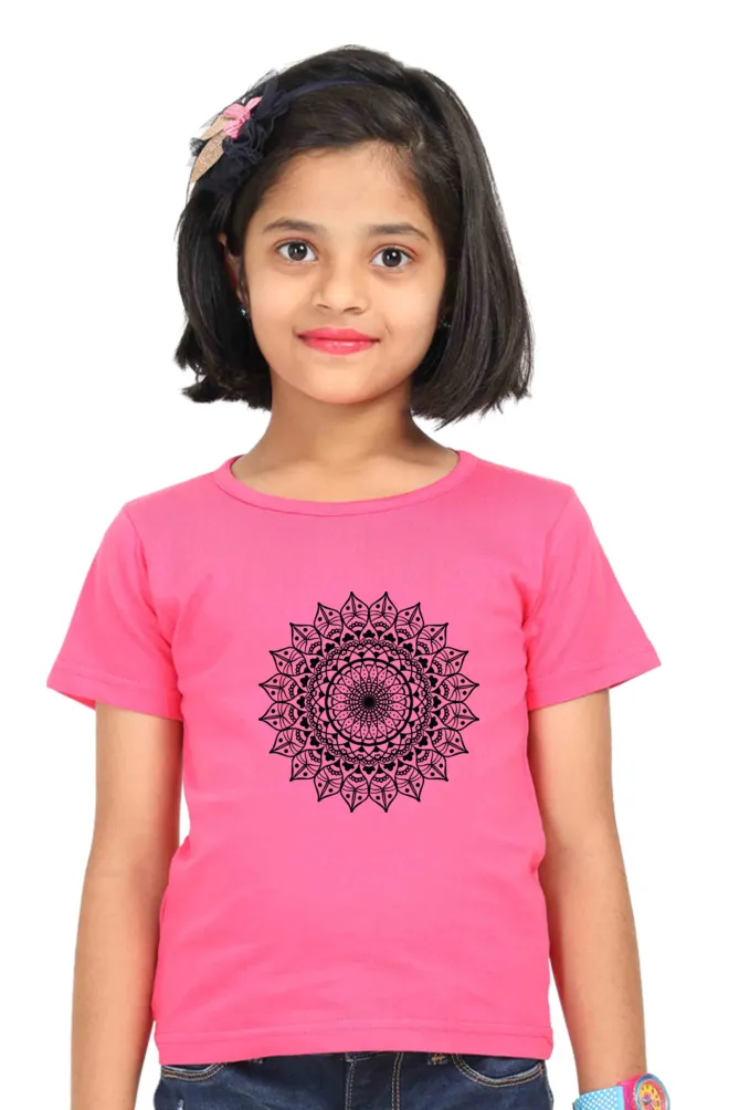 Girls’ Classic Tee with Artistic Mandala Design