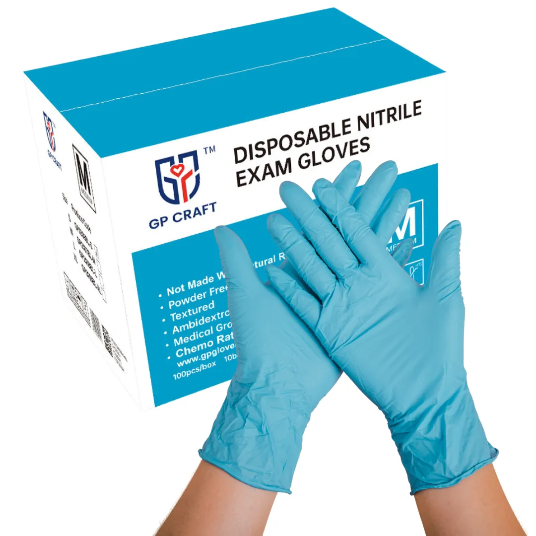 GP CRAFT Blue Nitrile Exam Gloves 4 Mils Case (1,000 Count, 10 Packs)