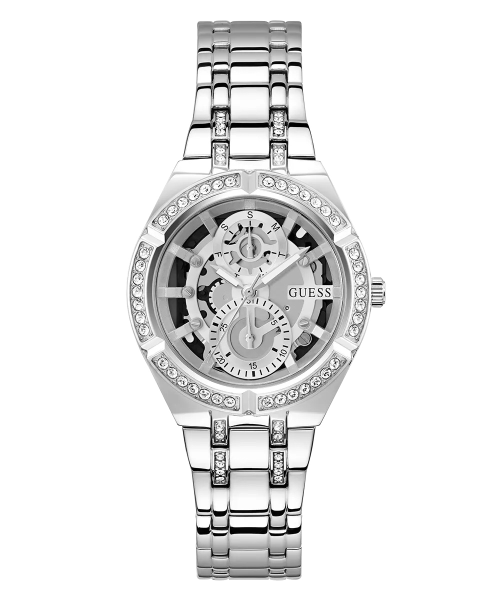 GUESS Ladies Silver Tone Multi-function Watch