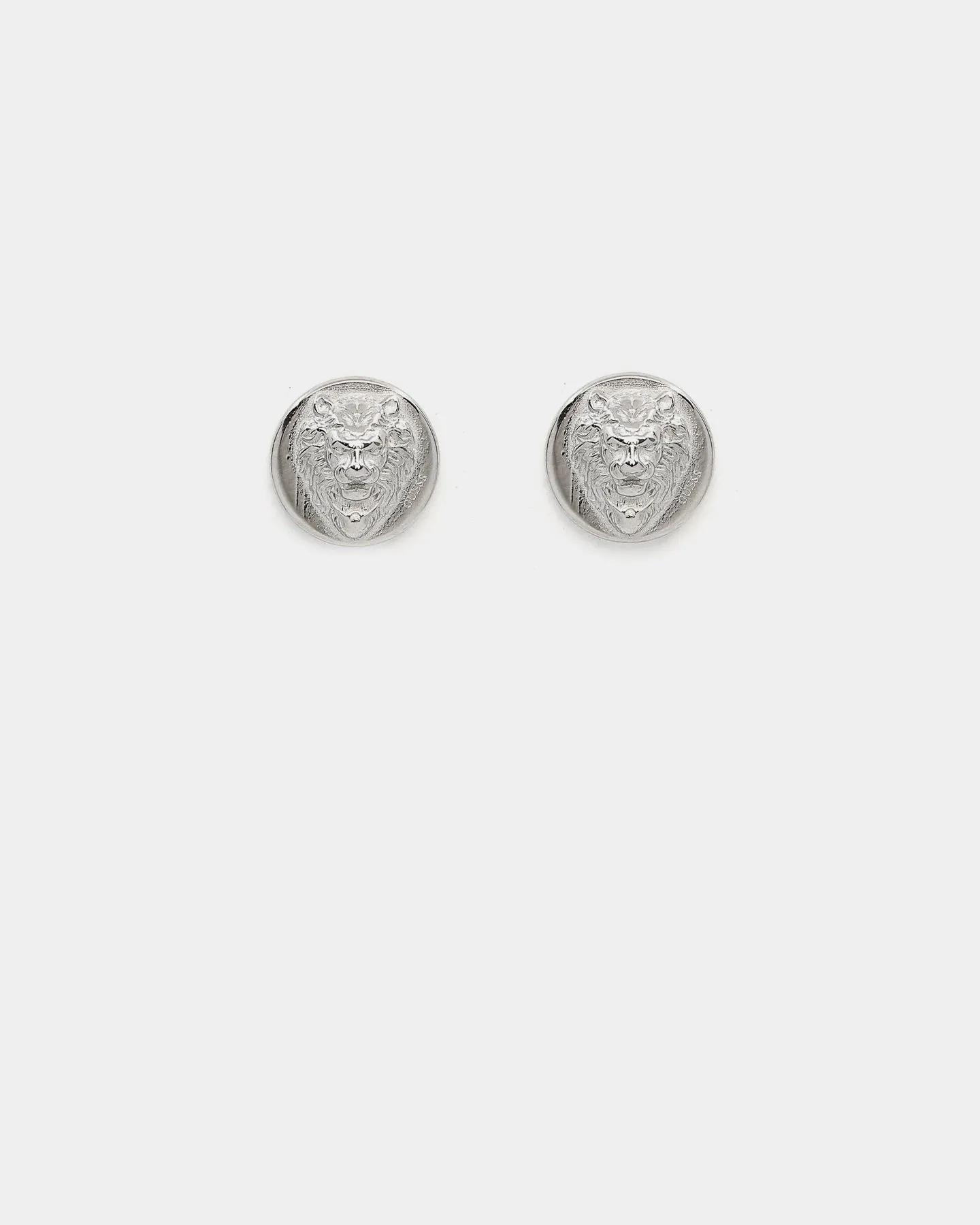 Guess Mainline Lion Head 12mm Stud Earrings Silver