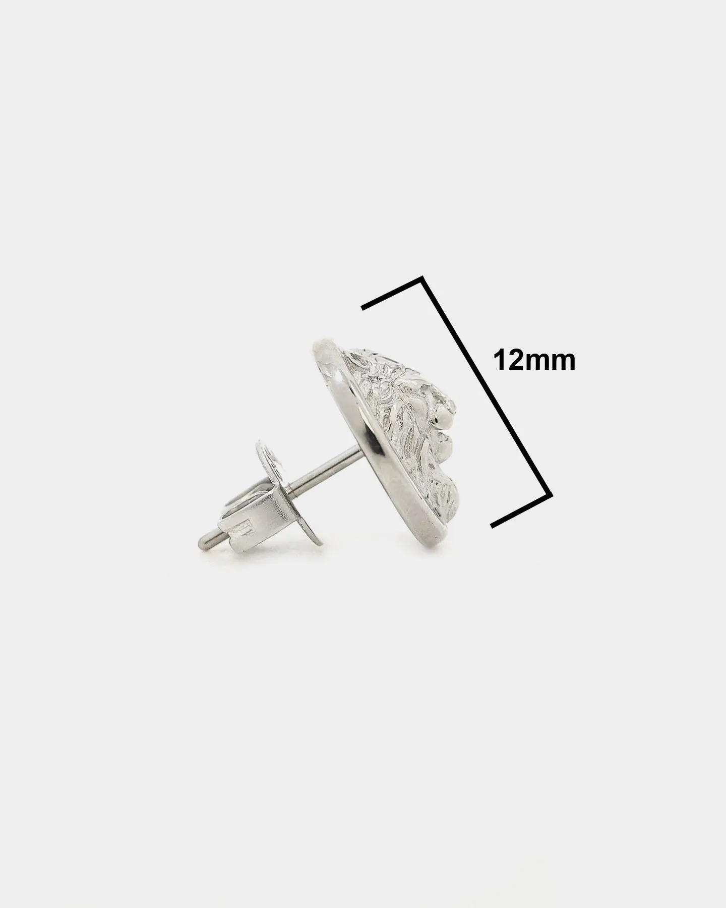 Guess Mainline Lion Head 12mm Stud Earrings Silver