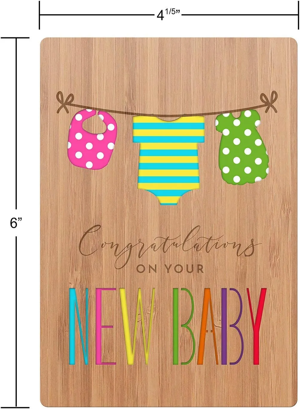 Handcrafted Bamboo Cards - Baby Shower