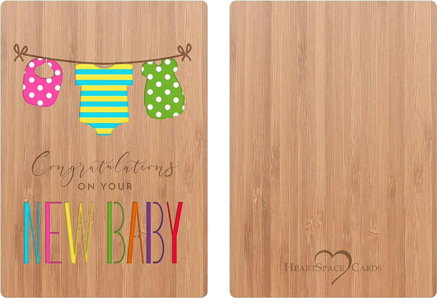 Handcrafted Bamboo Cards - Baby Shower