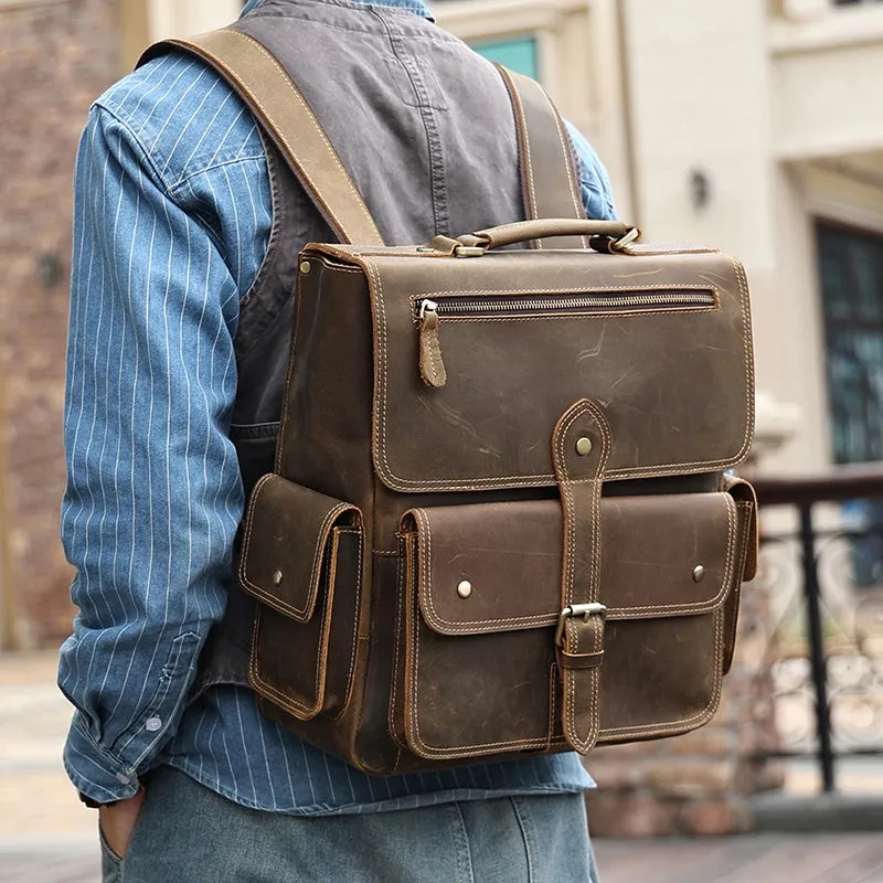 Heritage Scholar Leather Backpack