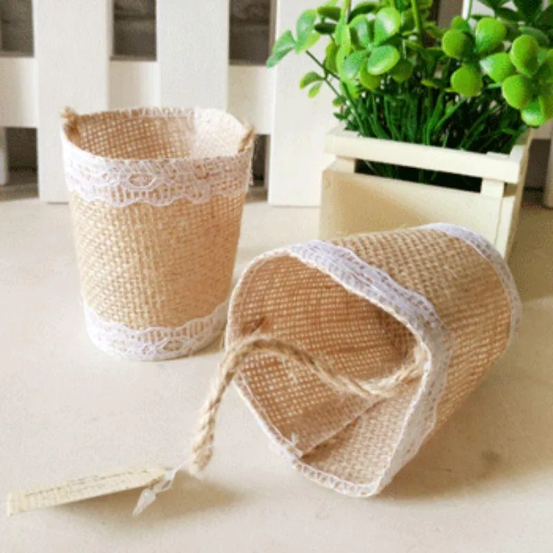 Hessian Bomboniere Bag - 5cm x 7cm