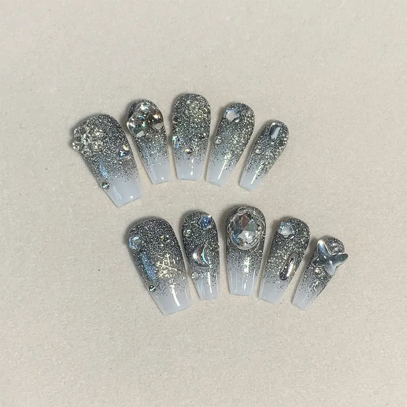 High-Grade Pure Desire Luxury K9 Flash Diamond Bridal Nail Patches