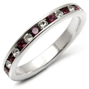 High-Polished 925 Sterling Silver Ring with Top Grade Crystal in Amethyst for Women Style 35126