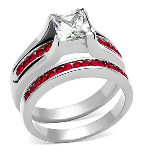 High polished (no plating) Stainless Steel Ring with AAA Grade CZ in Multi Color for Women Style LOA1362