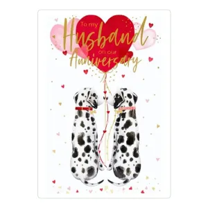 Husband Artistic Wedding Anniversary Greeting Card