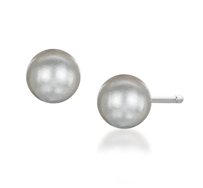 Isla Pearl Stud - Rhodium