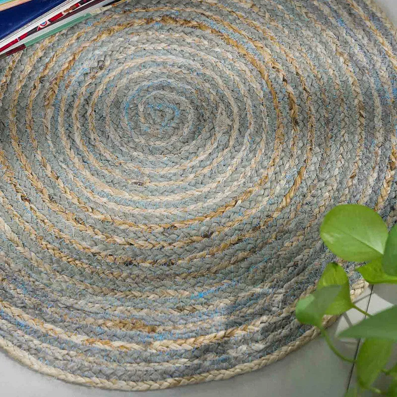 Jute Rug | Bohemian Bliss | Round | Blue | 61 x 61 cm