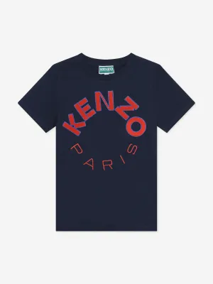 KENZO Kids Paris Logo T-Shirt in Navy