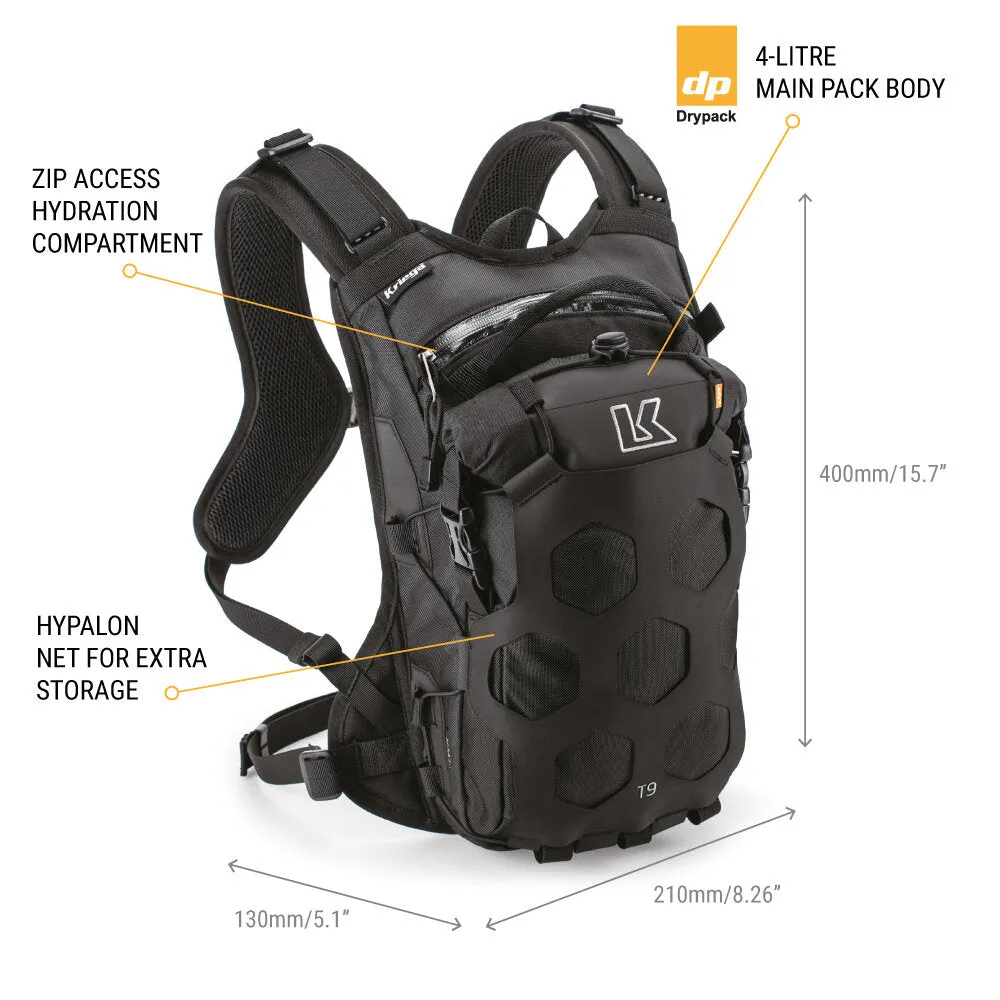 Kriega Trail 9 Adventure Backpack - Black