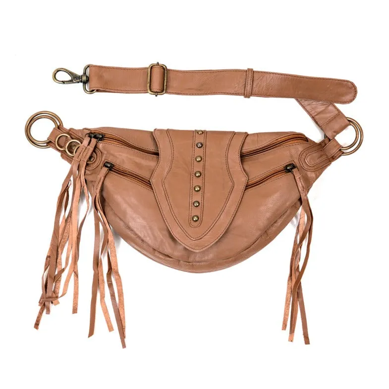 Leather Arrow Bag | Almond Tan