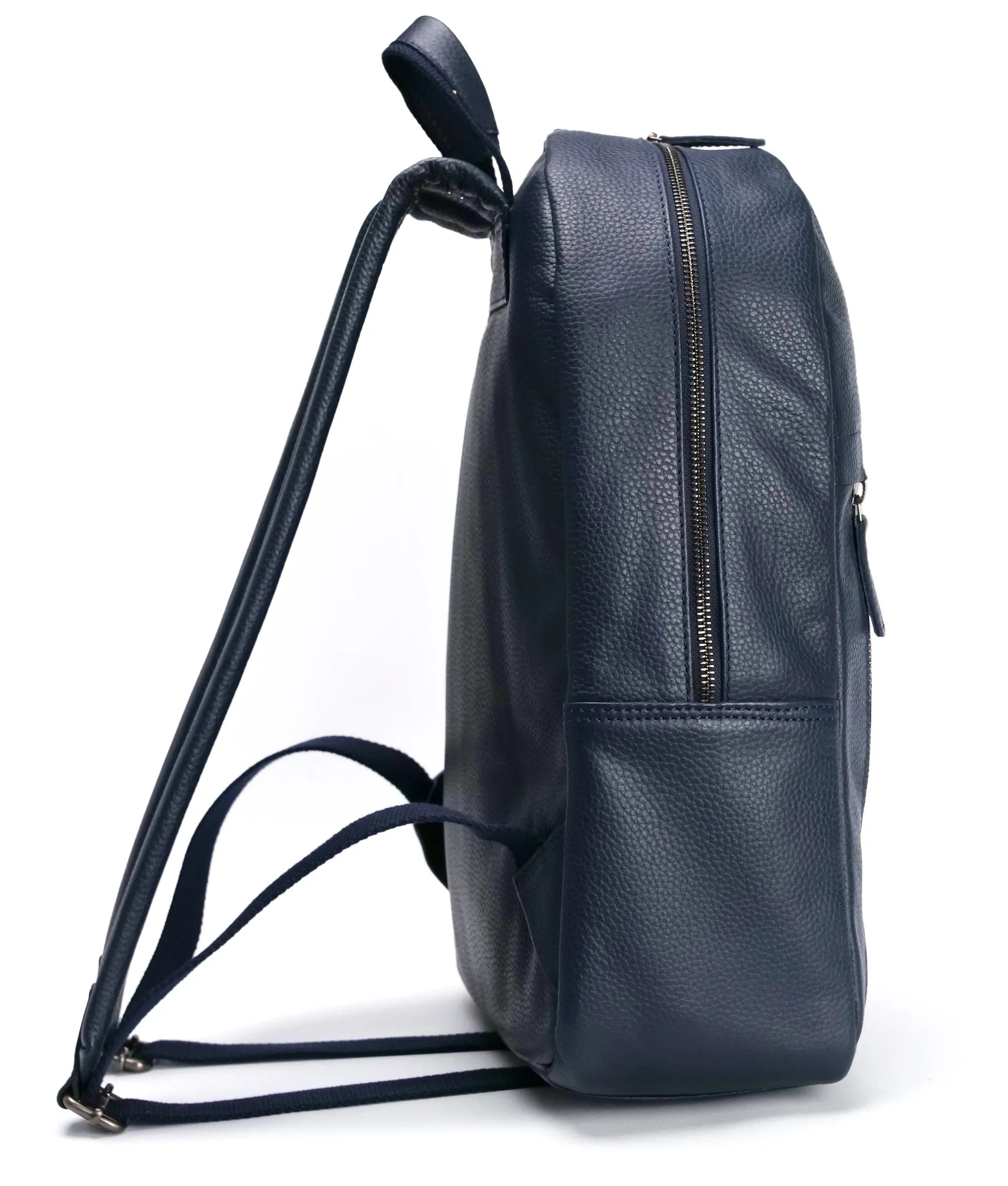 Leather Backpack Navy Blue