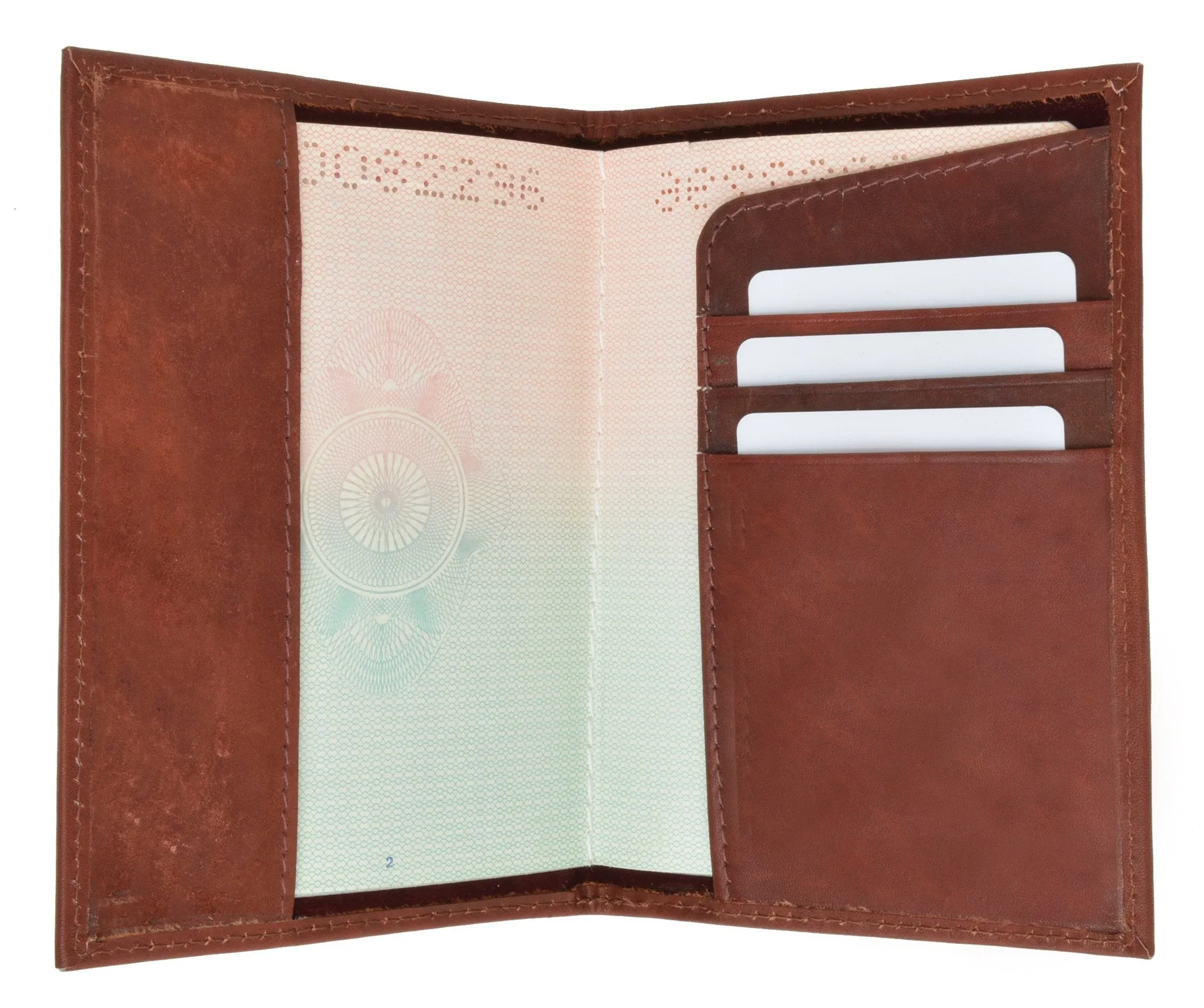 Leather Passport wallet with Card holder 601 CF BLIND