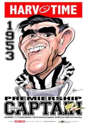 Lou Richards, 1953 Premiership Captain, Harv Time Poster