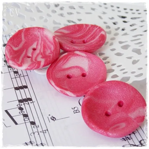 Magenta Pink Artistic Buttons