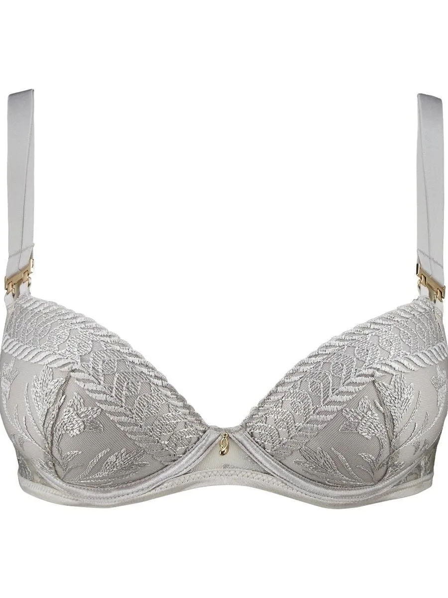 Magnetic Spell Moulded Plunge Bra - Platinum