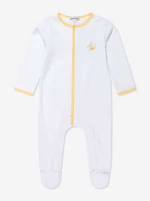 Magnolia Baby Baby Rubber Ducky Embroidered Babygrow in White