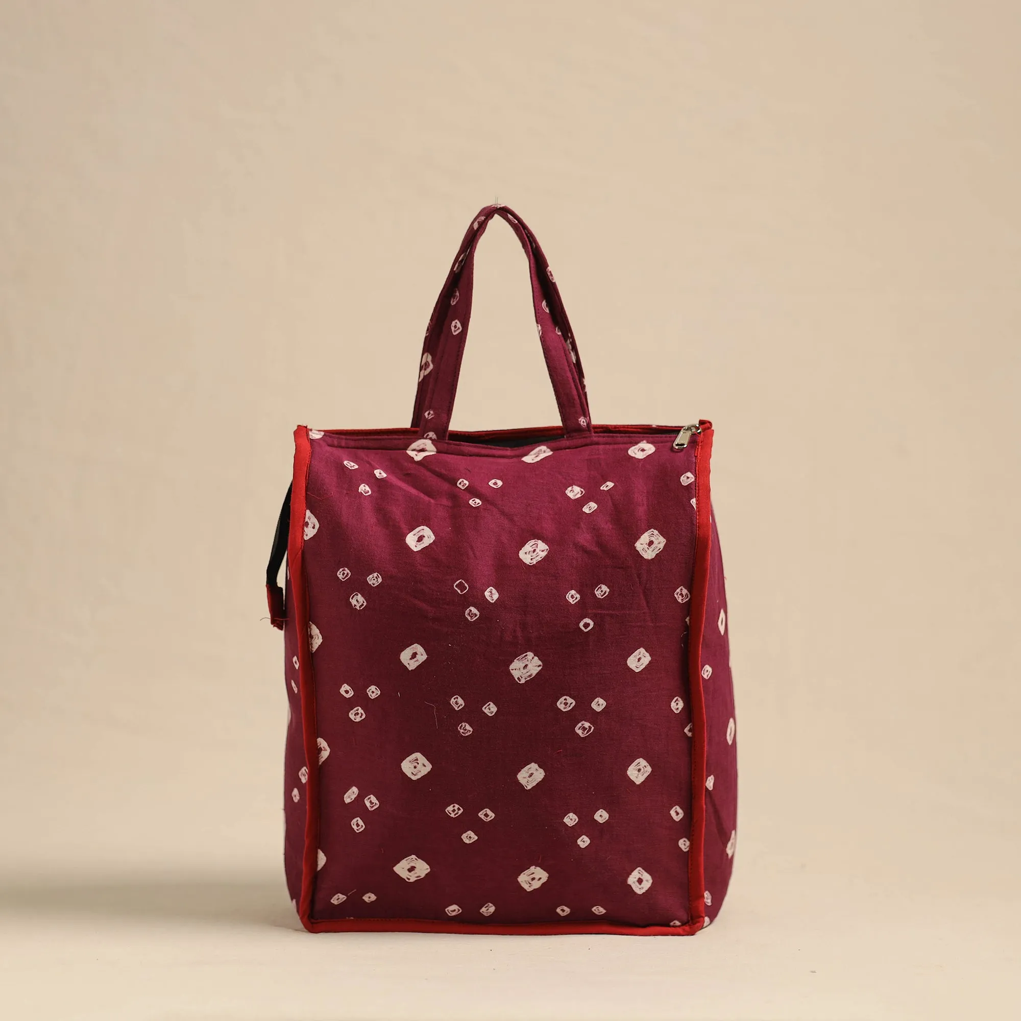 Maroon - Eco-Friendly Handmade Cotton Handbag for Women 04