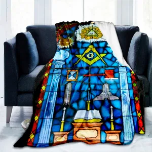 Master Mason Blue Lodge Blanket - Colorful 3D Design