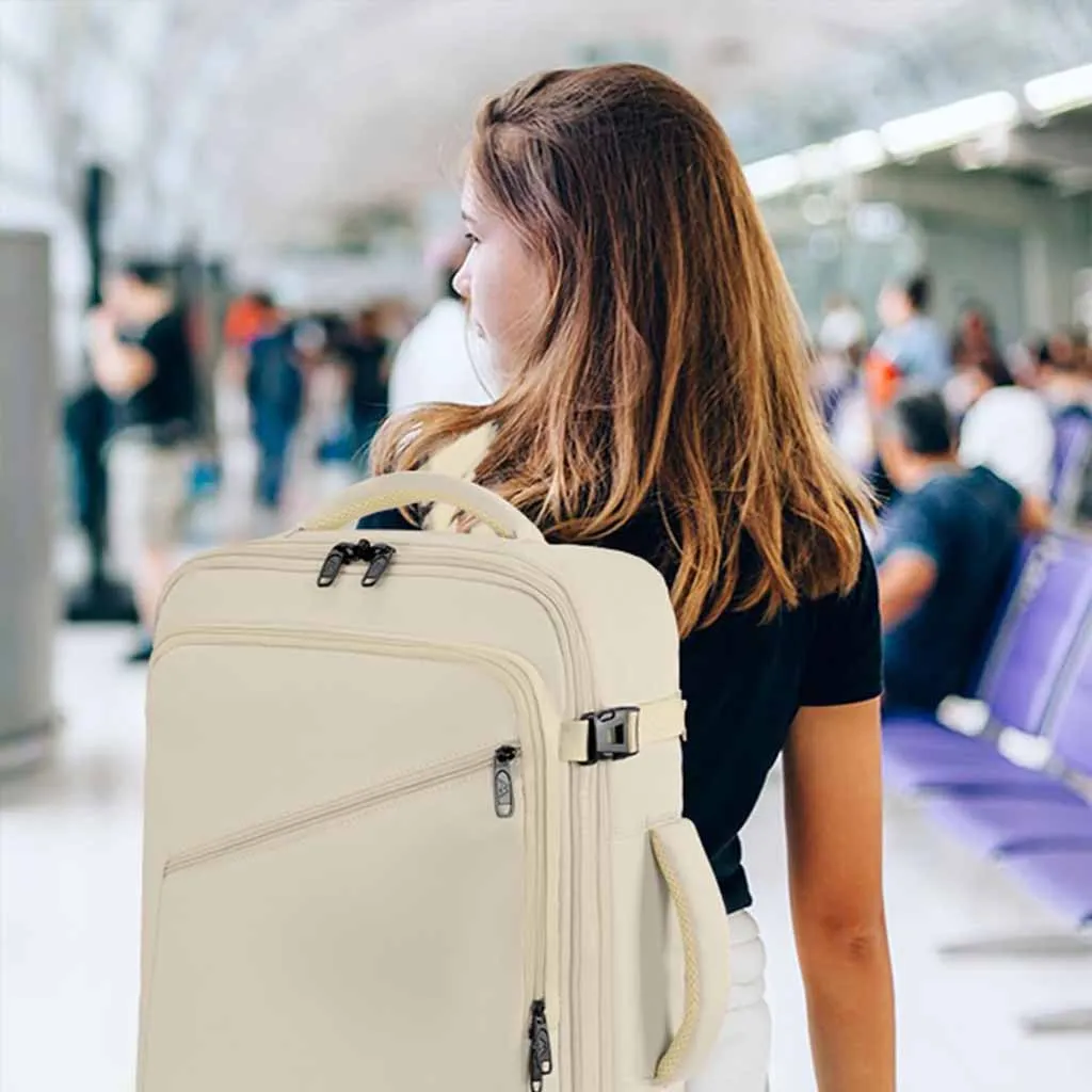 MATEIN Beige Carry-on Backpack for Women