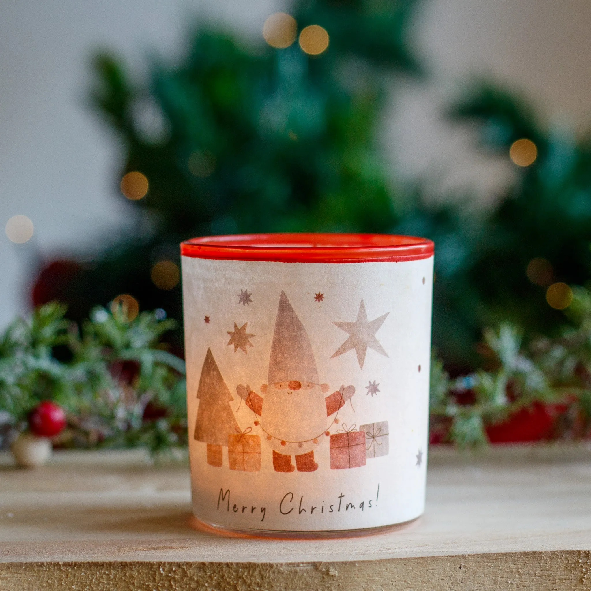 'Merry Christmas' Festive Scene Candle