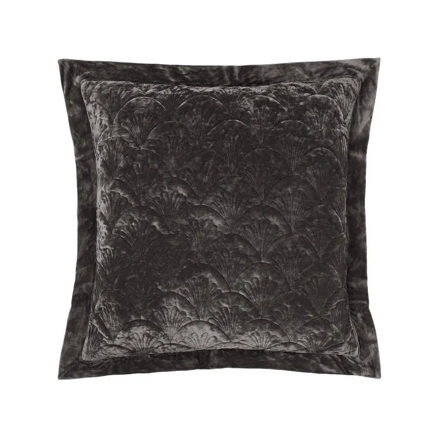 Meyer Charcoal European Pillowcase. by Linen House