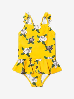 Mini Rodini Girls Rose Print Skirt Swimsuit