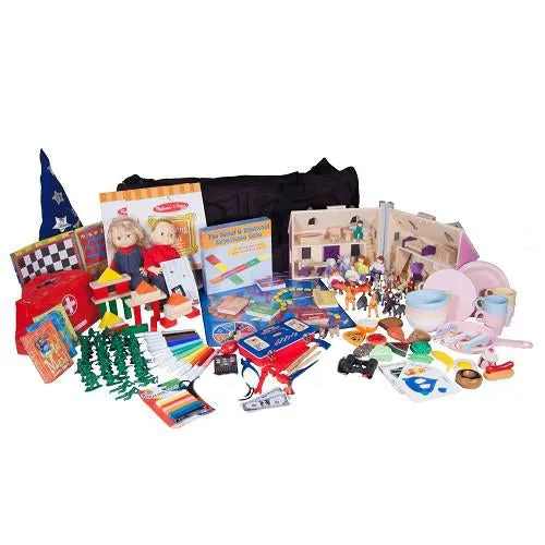 Mobile Play Therapy Toys Kit with Rolling Duffle