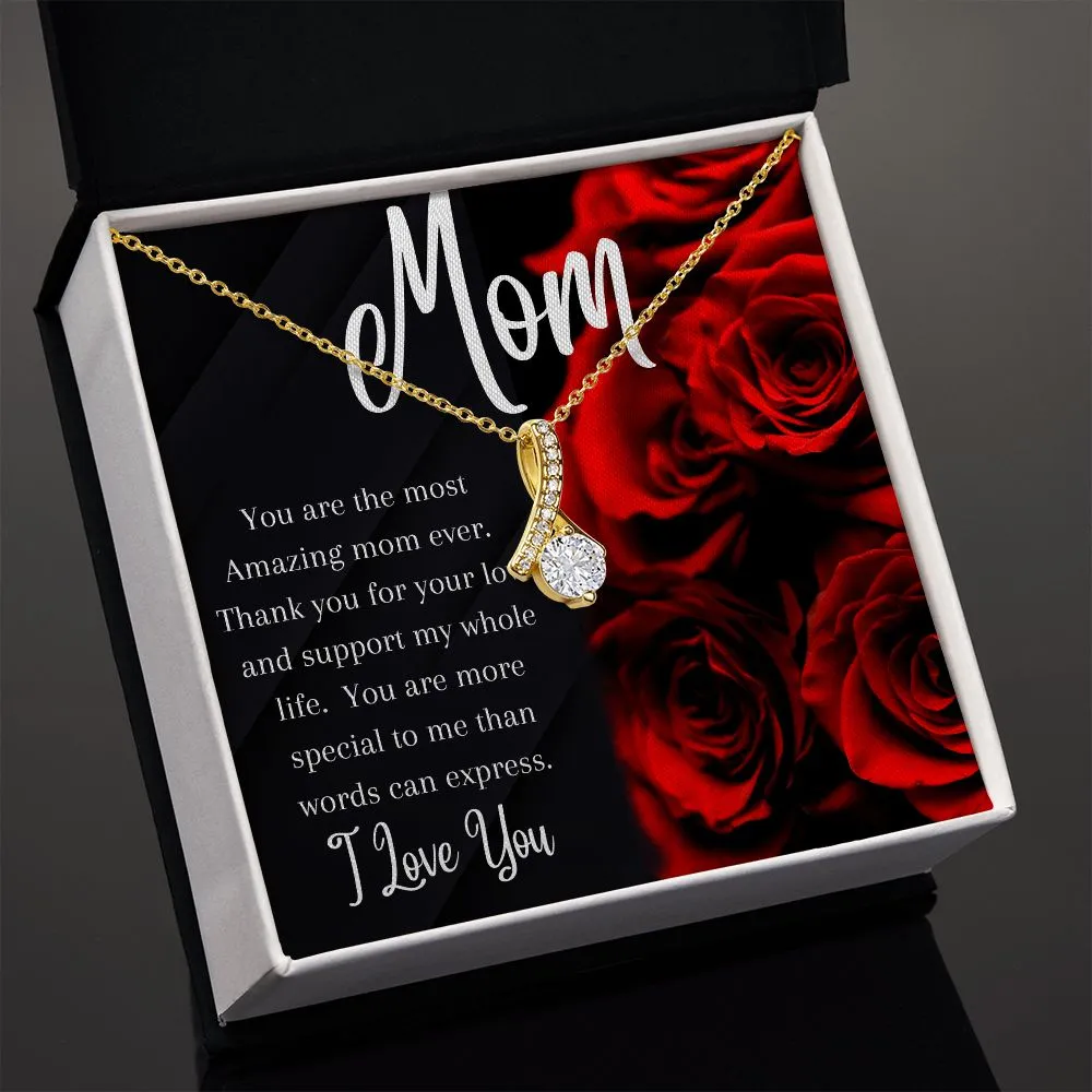 Mom - Alluring Beauty Necklace (White or Yellow Gold)