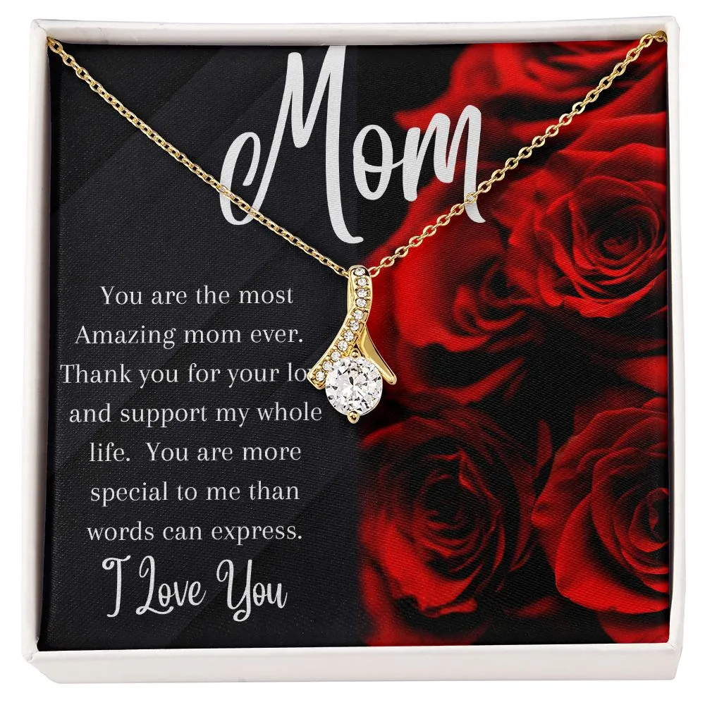 Mom - Alluring Beauty Necklace (White or Yellow Gold)