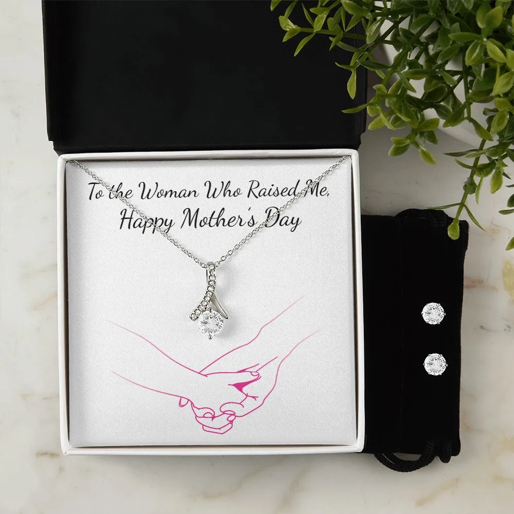 mothers day insert-03 To My Mother -  Alluring Beauty Necklace and Cubic Zirconia Earring Set - Best Mother's Day Gift in 2023