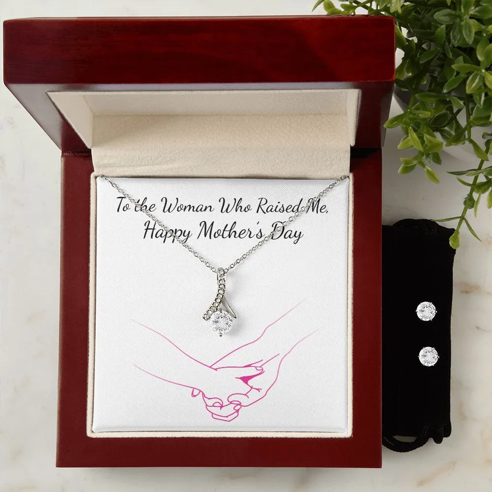 mothers day insert-03 To My Mother -  Alluring Beauty Necklace and Cubic Zirconia Earring Set - Best Mother's Day Gift in 2023