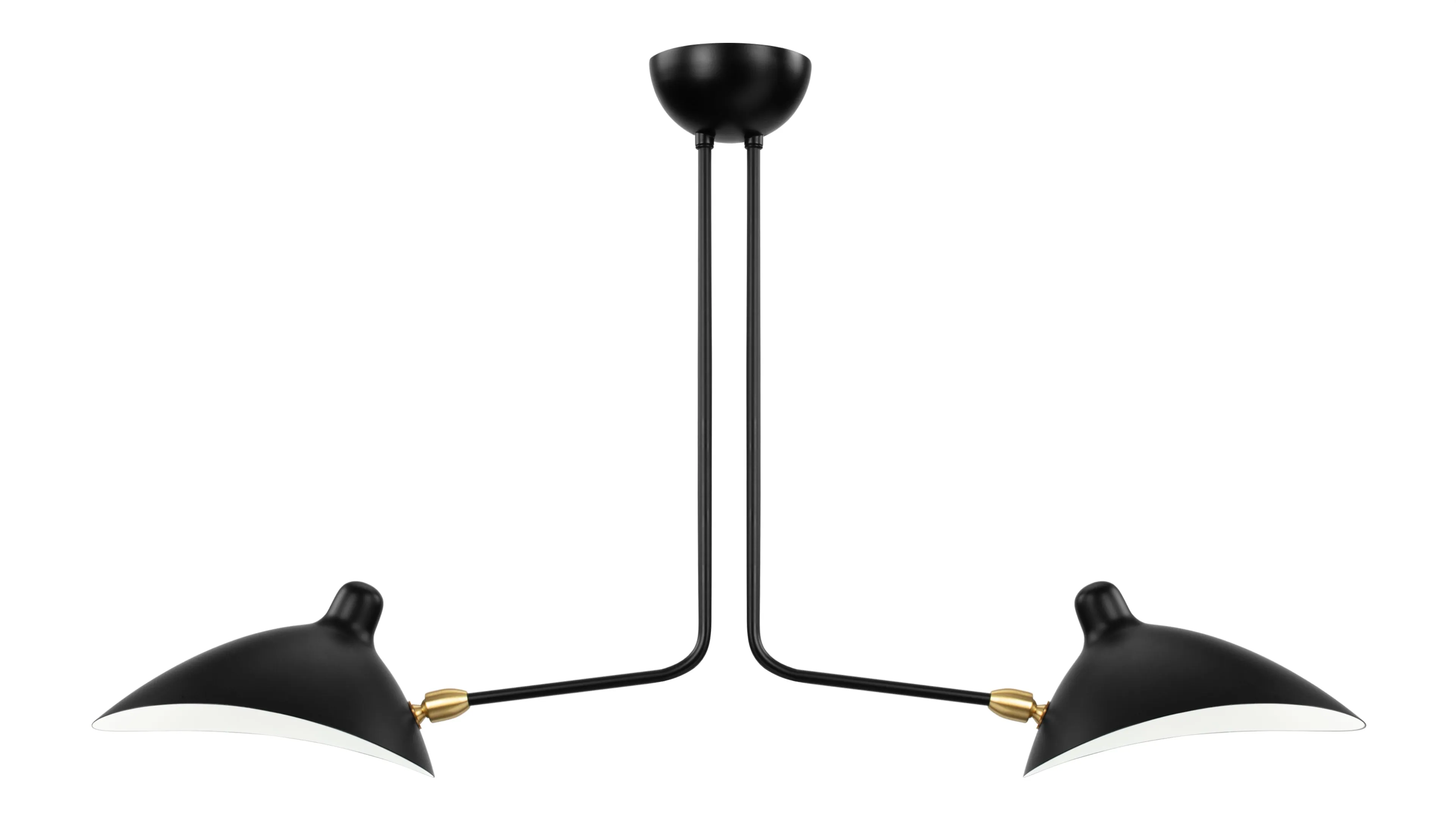 Mouille Ceiling - Mouille Two Arm Ceiling Light, Black