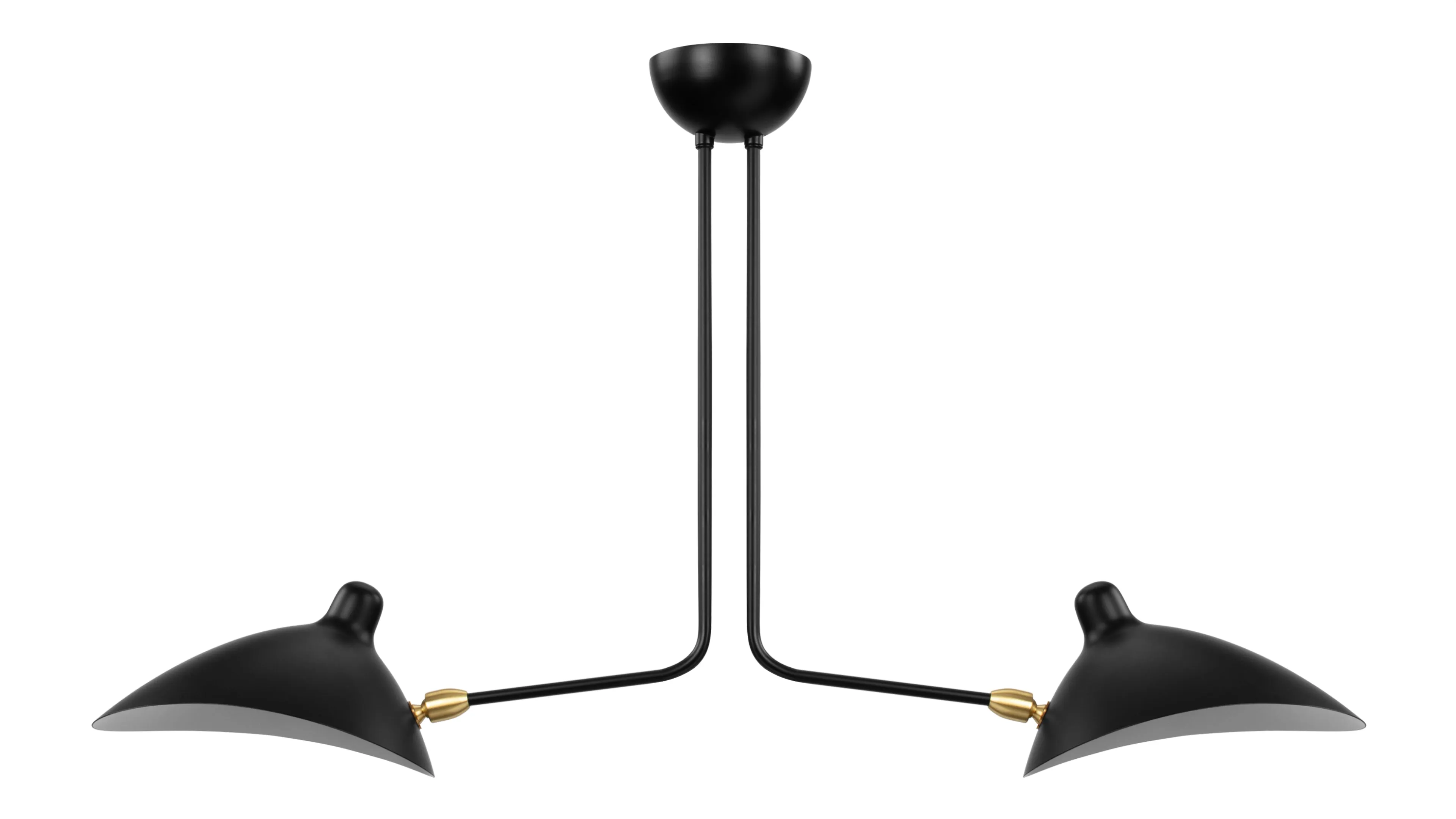 Mouille Ceiling - Mouille Two Arm Ceiling Light, Black