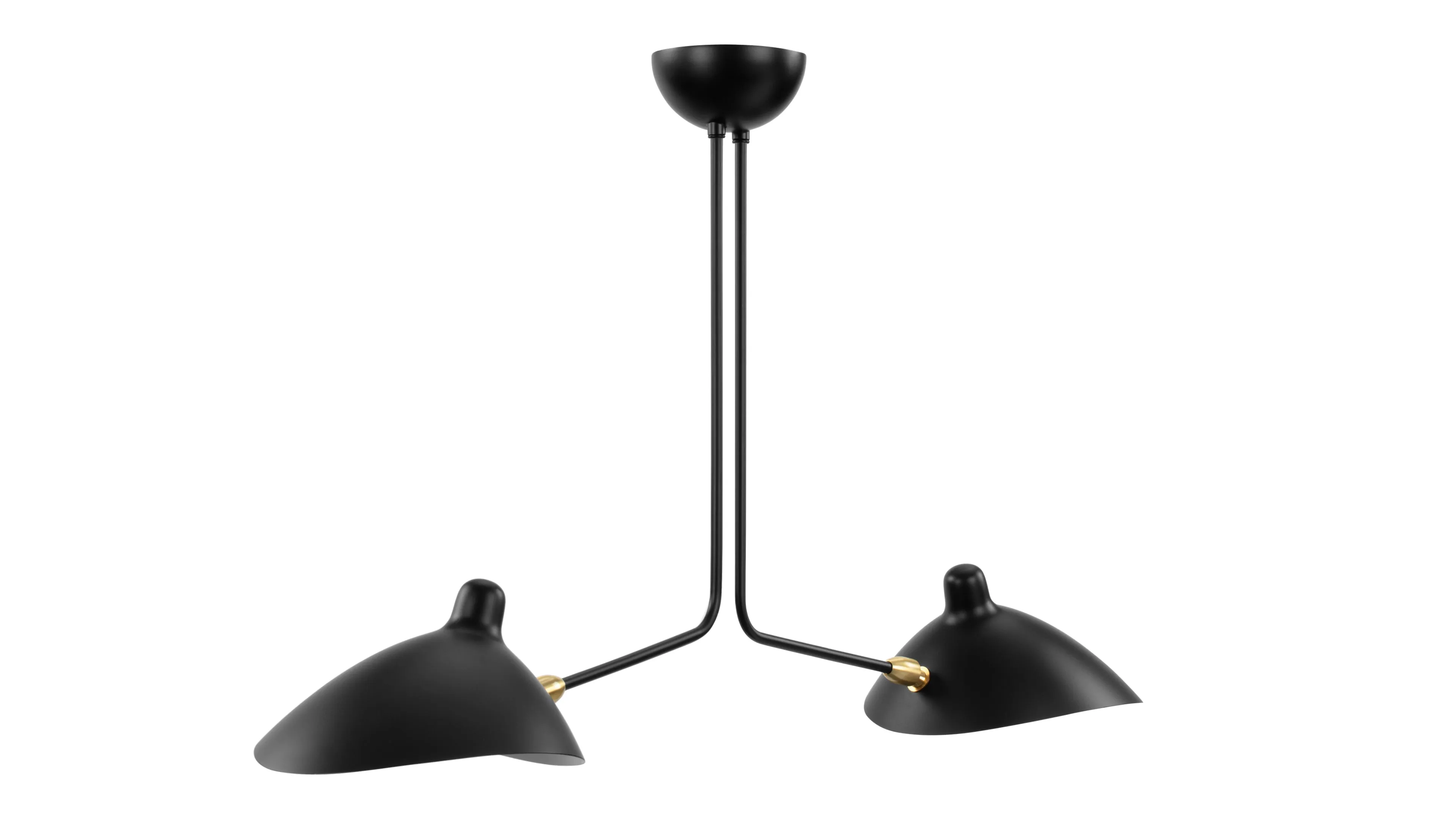 Mouille Ceiling - Mouille Two Arm Ceiling Light, Black